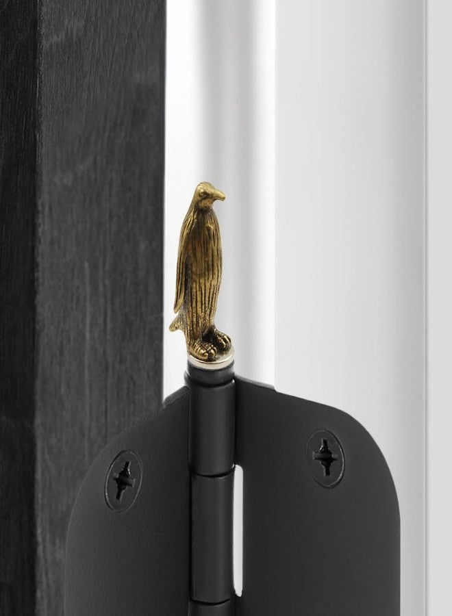Wallertree Brass Penguin Hinge Heads Decorative Topper - Magnetic Hinge Head Toppers - Vintage Animal Door Hinge Head Home Decoration - Image 5